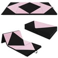 thumbnail image 1 of Costway Folding Gymnastics Mat 8' x 4' x 2'' PU Leather Tumbling Exercise Mat Yoga Gym Light Pink+Black, 1 of 10