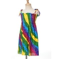 thumbnail image 4 of iefiel Robe à Bretelles Réglables pour Filles, Imprimé Floral, Robe de Princesse Arc-en-Ciel, Robe de Plage Plissée avec Collier Type B 120, 4 of 7