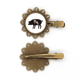 thumbnail image 1 of Cerdo blanco y negro animal Tocado de pieza de pelo de horquilla de flor de metal vintage, 1 of 3