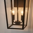 thumbnail image 3 of KAWOTI 20 in. 2-Light Sandy Black Hardwired Outdoor Wall Lantern Sconce with Clear Glass, 3 of 9