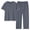 GrayA, variant on HBGVBA Mens Casual Plus Size Outfit Solid Color Crew Neck Button Short Sleeve Top Elastic Waist Long Pants Set