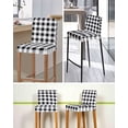 thumbnail image 5 of Vintage Farmhouse Bar Stool Covers Set of 6, Black and White Checkered Stretch Washable Bar Chair Covers with Backs, Removable Pub Counter Height Chair Cover for Kitchen Dining Room Cafe, 5 of 7