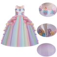 thumbnail image 3 of Disfraz IZKIZF, vestido de princesa unicornio con diadema para niñas de 4 a 5 años, 3 of 5