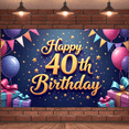 thumbnail image 5 of Decorative Design Happy 40th Birthday Banner Colorful Theme Balloon Decoration for Birthday Party Indoor Event Holiday Celebration, 5 of 7