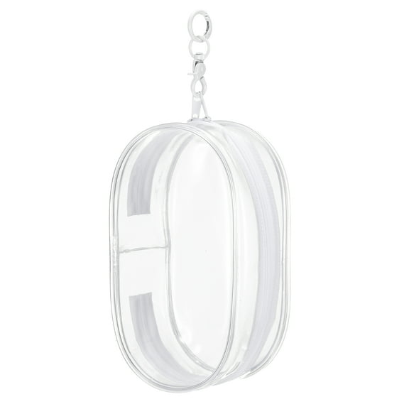 Figure Display Bag with Keychain, 3 x 4.3 x 7.3" Oval Dolls Bag, Clear