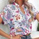 thumbnail image 1 of Camisa Camisas casuales para mujer Camisas con estampado floral con cuello en V de moda Tops de oficina (Azul XL) Cgtredaw Azul T XL para Mujer, 1 of 6