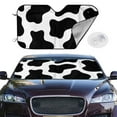 thumbnail image 2 of Fotbe Cow Print Black White Car Windshield Sunshade | Sun Visor Protector Front Window Shade, Keeps Out UV Rays, Keeps Your Vehicle Cool-Small, 2 of 7