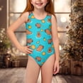 thumbnail image 4 of Yuyamidu Capyabra Girls One Piece Swimsuit with Crossback Strap Summer Quick Dry Bathing Suit Sleeveless Crewneck Beach Swimwear Cute Cartoon Swimming Suits, 4 of 7