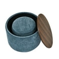 thumbnail image 6 of Lunale Round Storage Ottoman Set of 2, Chenille Upholstered Coffe Side Tables for Living Room, Dark Blue, 6 of 7