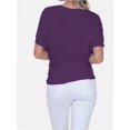 thumbnail image 2 of Women's Short Sleeve V Neck Dolman Top Tshirt, 2 of 4