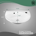 thumbnail image 3 of Small Wall Mounted Bathroom Sink 17" White Ceramic Oval Basin Porcelain Coated Floating Vessel Sink w/Overflow and Single Faucet Hole Renovators Supply, 3 of 13