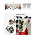 thumbnail image 5 of Christmas Cardinal Poinsettia Plaid Window Curtain Living Room Kitchen Cabinet Tie-up Valance Curtain Rod Pocket Valance, 5 of 6