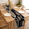 thumbnail image 3 of Black Brown Table Runner - 70 Inch Long, Kitchen Dining Table Runner Dresser Scarves, White Circle Modern Minimalist Geometric Farmhouse Decor for Coffee Tables Wedding Party Banquet, 3 of 8