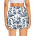 thumbnail image 2 of Lsque Vintage Floral 1 Printed Women's Running Shorts with Liner Pockets,Elastic Quick Dry Workout Athletic Gym Yoga Shorts,Womens High Waist Shorts-, 2 of 9