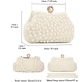 thumbnail image 3 of Women Pearl Clutch Bag Noble Crystal Beaded Evening Bag Wedding Clutch with Pearl Chain, 3 of 8