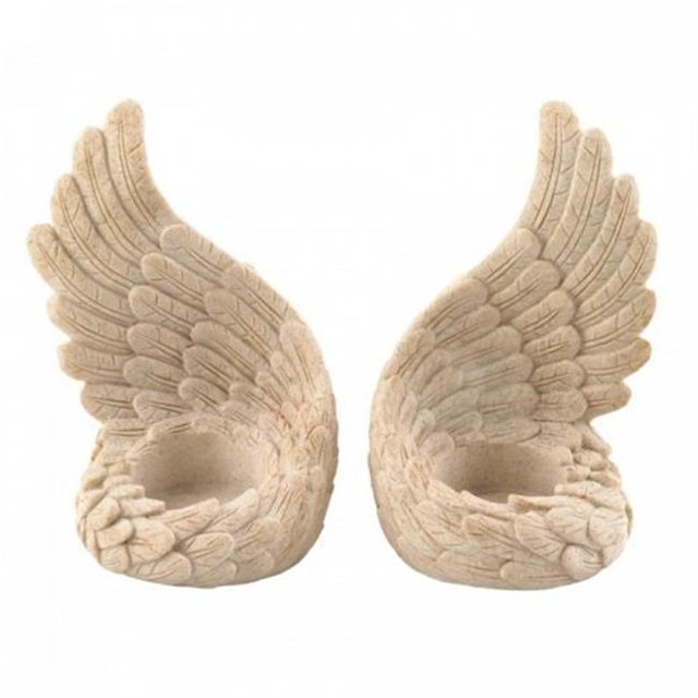 Wings Of Devotion 10019080 Angel Tealight Set, Blue