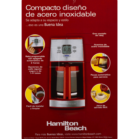 Hamilton Beach - Ensemble 12-Cup Coffee Maker - Red/Stainless-Steel