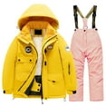 thumbnail image 2 of Hwmodou Toddler Girl Clothes Sets Childrens Ski Suit Multi Pocket Jacket Pants Kid Winter Windbroof Snowboarding Winter Warm Snow Suits Unisex Outerwear Sets, 2 of 9