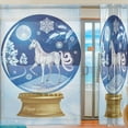 thumbnail image 2 of Coolnut Beautiful Snow Unicorn Globe Sheer Gauze Door Curtain Window Curtain Drapes for Living Room Kids Bedroom Window Treatment Decor W55 x L78 In 2 Panels, 2 of 4