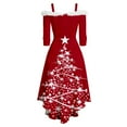 thumbnail image 4 of Women Christmas Outfit Elegant Holiday Party Dress For Festive Dinner Evening Gala Celebration Comfortable Flowy Design Red M, 4 of 5