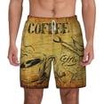 thumbnail image 3 of Uemuo Coffee Vintage Pattern Mens Swim Trunks Quick Dry Board Shorts with Mesh Lining, Stretch Beach Shorts Quick Dry No-Chafing Board Shorts-Medium, 3 of 9