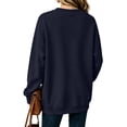 thumbnail image 6 of Lumtrix Soft Crewneck Sweatshirt for Women Long Sleeve Lightweight Pullover Yoga Casual Sweatshirts Navy M, 6 of 6
