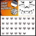 thumbnail image 4 of Ninonly 26Pcs Halloween Pumpkin Carving Kit,with 24 PCS Stainless Steel Pumpkin Carving Stencils&2 Carving Tools, 4 of 7