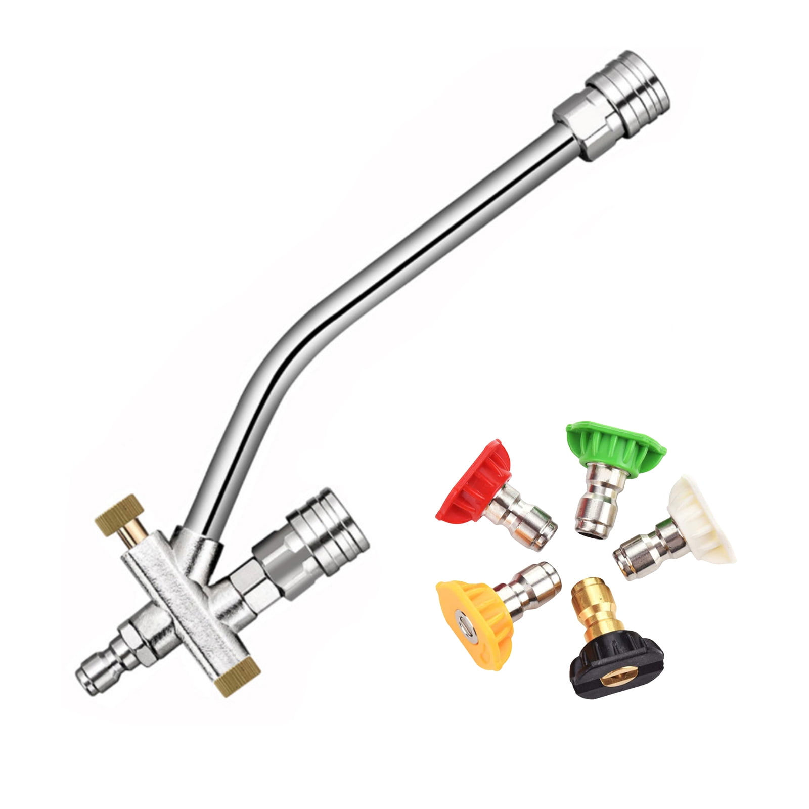 Double Lances Pressure Washer Wand with Quick Connection & 5 Stainless Steel Nozzles Tip Suitable for Efficient Cleaning