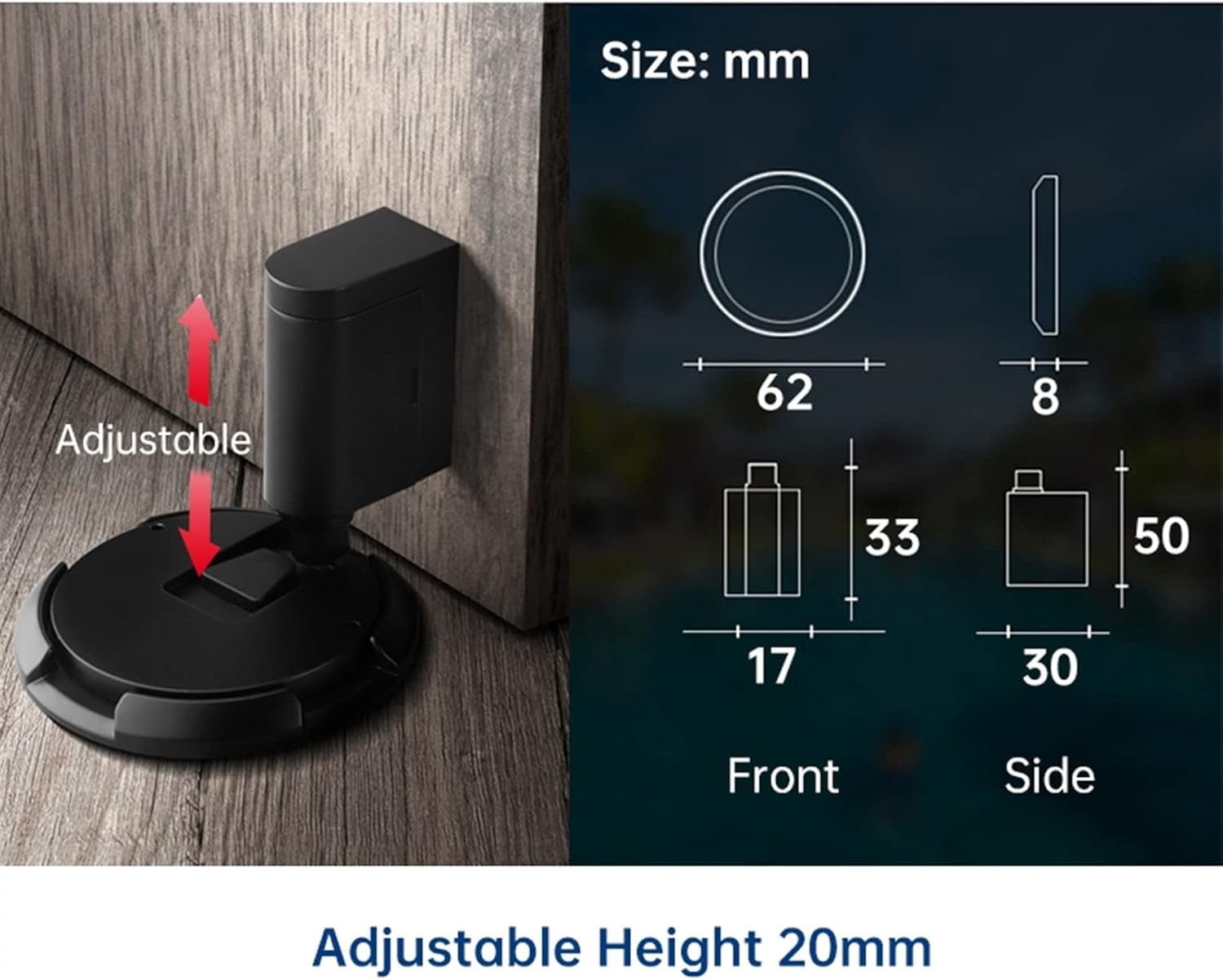 Non-Punch Mechanical Door Stopper Adjustable Heavy Duty Windproof Door Holder Gold Automatic Door Stops Hardware Fittings 1Pcs