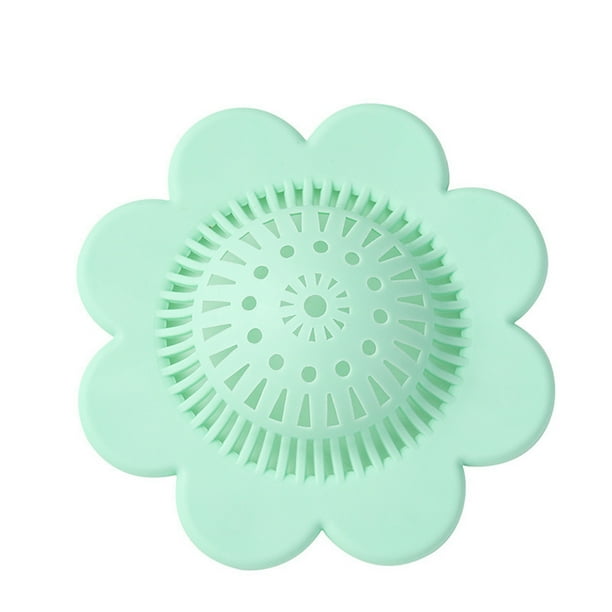 Pisexur Batería de cocina Protector de desagües con forma de flor, recogedor de pelos, colador, trampa, filtro de fregadero antiobstrucción de plástico reutilizable para la cocina del hogar