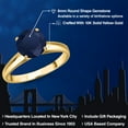 thumbnail image 2 of Gem Stone King 10K Yellow Gold Blue Sapphire Engagement Ring for Women | 2.46 Cttw | Round 8MM | Gemstone September Birthstone | Size 6, 2 of 6
