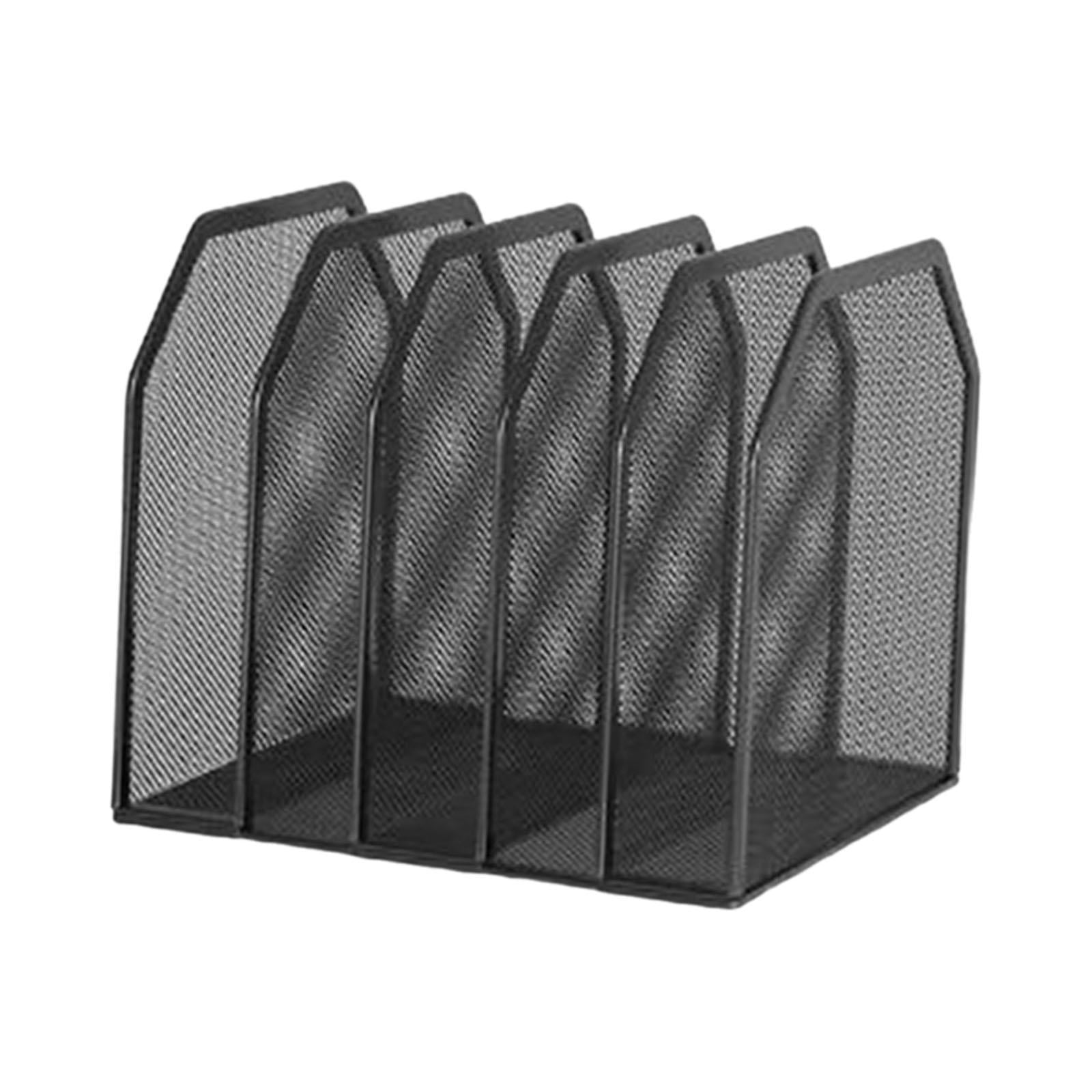 figatia Desk File Organizer File Folder Metal File Holder Paper Sorter Paper Organizer Management Stand for Office Supplies Classroom Black