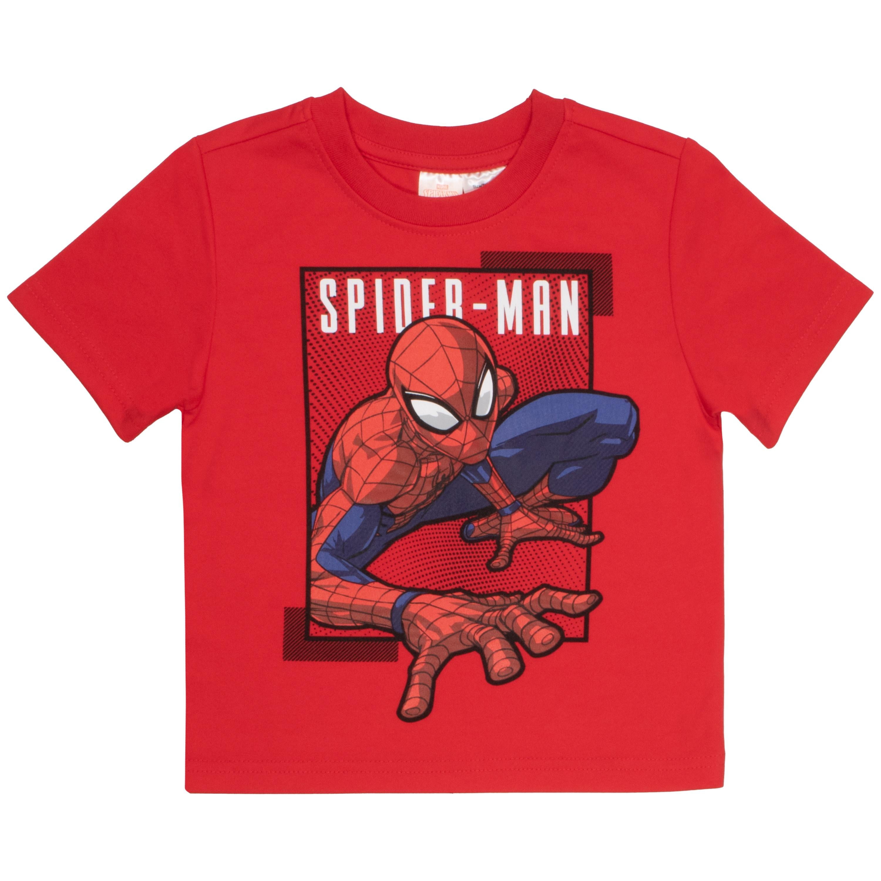 Marvel Spider-Man 3-teiliges Set Für Jungen – T-Shirt, Tanktop & Shorts, Größen 4-8 & 2T-4T