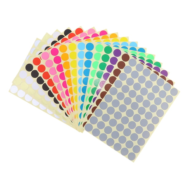 16 etiquetas adhesivas redondas de papel con puntos de colores de 19 mm para regalo, colores variados