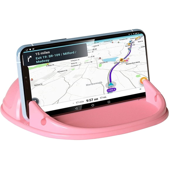 CFHADD-Car Phone Holder, Car Phone Mount Silicone Car Pad Mat for Various Dashboards, Slip Free Phone Stand Compatible with iPhone, Samsung, Pink
