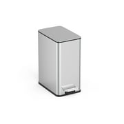 Nine Stars 2.6 Gallon Trash Can, Slim Step On Bathroom Trash Can, Stainless Steel
