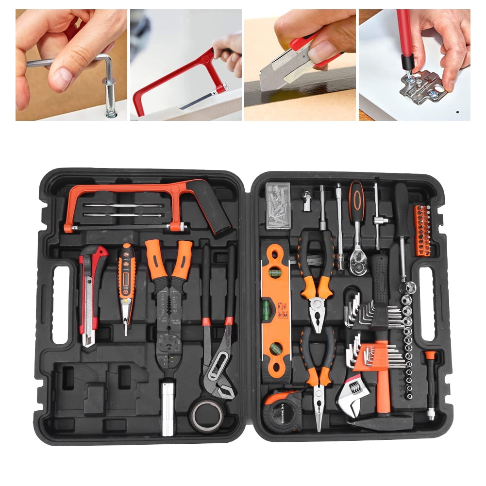 CHICIRIS Household Tool Kit,Hand Tool Set,170Pcs Hand Tool Set Trolley Box  Household Pliers Wrench Hardware Repair Screwdriver Kit