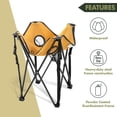 thumbnail image 3 of ARROWHEAD OUTDOOR 26” (66cm) Heavy-Duty Portable Camping Folding Table, 2 Cup Holders, Compact, Square, Carrying Case Included, Steel Frame, High-Grade 600D Canvas, USA-Based Support (Tan), 3 of 7