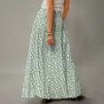 thumbnail image 5 of WTOBBY Women's Flowy Bohemian Floral Maxi Skirt Casual Summer Beach Long Skirt Elastic Waist Lightweight Tiered Pleated Skirt with Side Slit and Drawstring Closure,Mint Green 2XL, 5 of 5