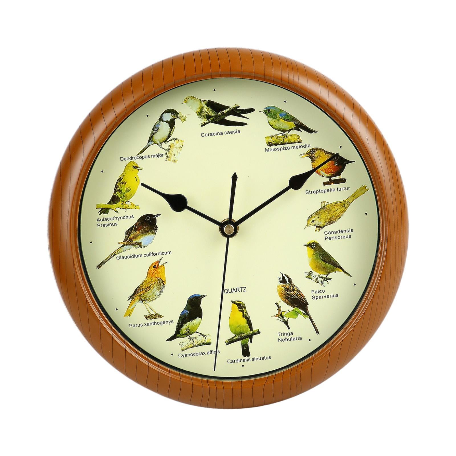 Baoblaze Bird Wall Clock Creative Round Bird Clock with Sound for Bedroom Home Office