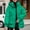 62#Green, variant on Women's Quilted Jacket Solid Color Pocket Drawstring Cotton Clothing Autumn And Winter Hooded Jacket Solid Color Pocket Long-Sleeved Hooded Coat