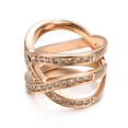 thumbnail image 5 of Yoursfs Sparkly Chunky Band Rings for Women Rose Gold Plated Double Criss Cross Ring with Cubic Zirconia Wide Index Finger Rings Jewelry (Size 8), 5 of 6