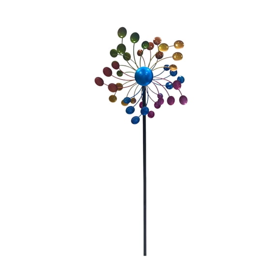 Outdoor Iron Windmill Garden Decor – Three-Tier Rotating Metal Yard Ornament for Courtyard, Balcony, and Villa