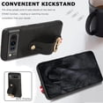 thumbnail image 3 of Compatible Google Pixel 8 Case with Stand & Hand Strap,Shockproof PU Leather Cover with Anti-Lost Detachable Lanyard Protector Case for Pixel 8 Phone Case with Ring,Pixel 8 Leather Case Black, 3 of 14