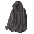 thumbnail image 1 of VBVC Women's Cotton Linen Button Down Shirts , Ladies' Long Sleeve Hooded Tops , Casual Drawstring Hoodies For Women, M-2XL, 1 of 2