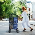 thumbnail image 2 of Infans 4-in-1 Double Pet Stroller w/ Detachable Carrier Travel Carriage for Cats Blue, 2 of 7