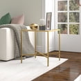 thumbnail image 3 of Evelyn&Zoe Henley 20" Wide Square Side Table with Glass Top, Brass, 3 of 8