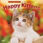 Happy Kittens 2022 12 x 12 Inch 18 Months Monthly Square Wall Calendar with Foil Stamped Cover, Animals Cats Feline