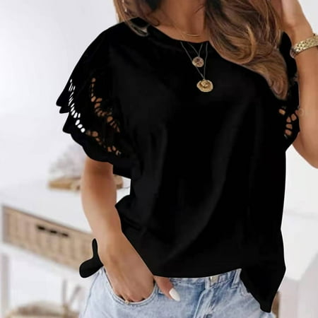 

uublik Women Short Sleeve V Neck Spring Summer Seasonal New Fashion