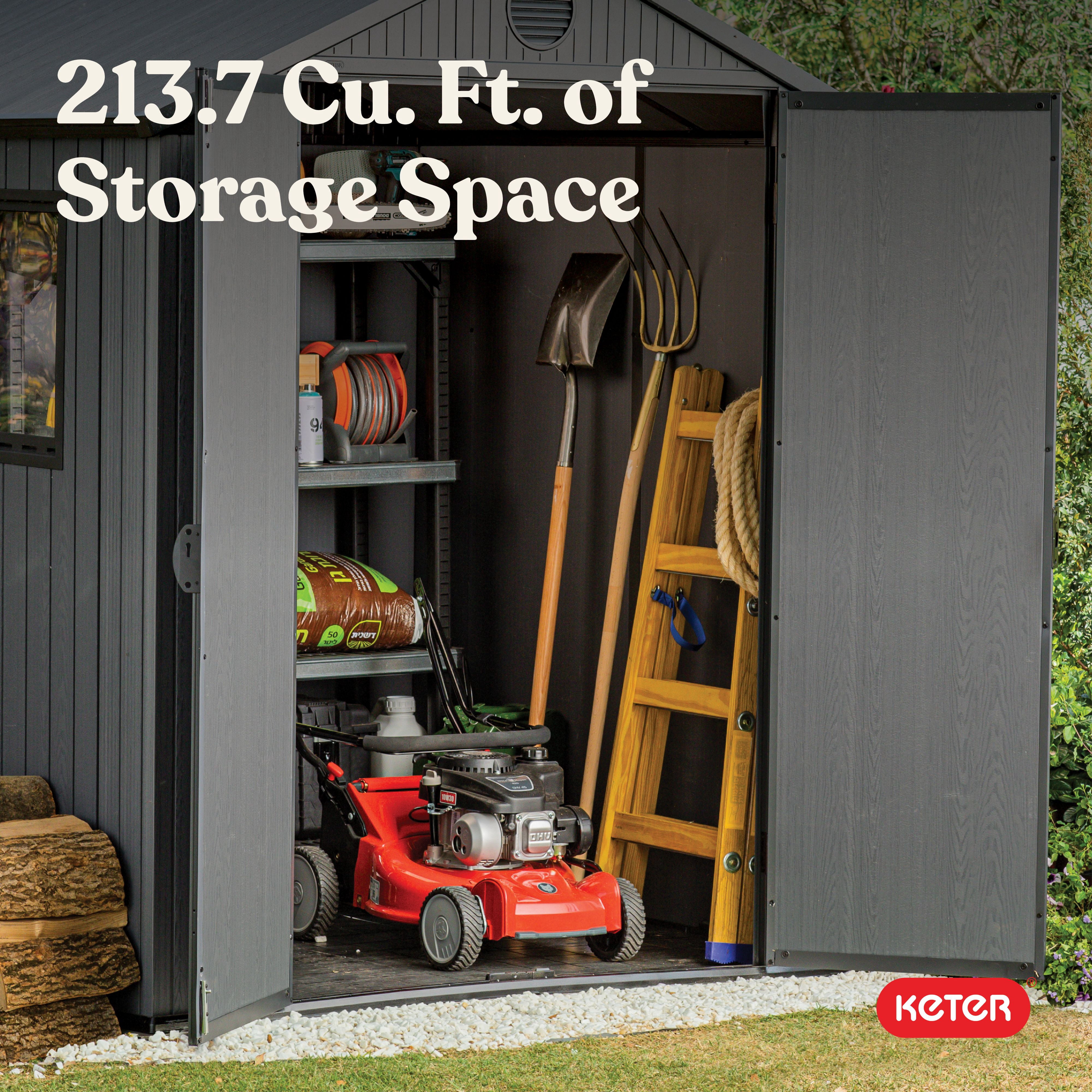 Keter Darwin Maintenance-Free Composite Outdoor Storage Shed, 81